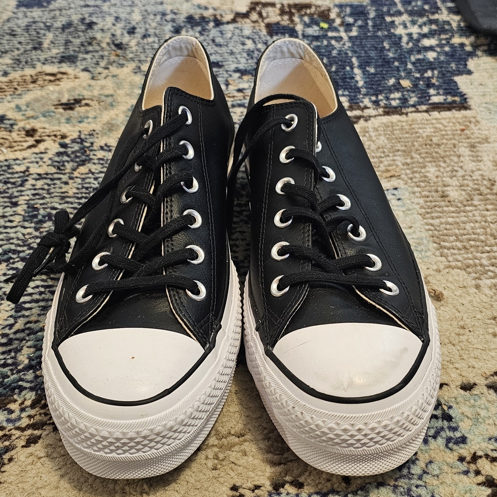 Black Patent Leather Platform Converse